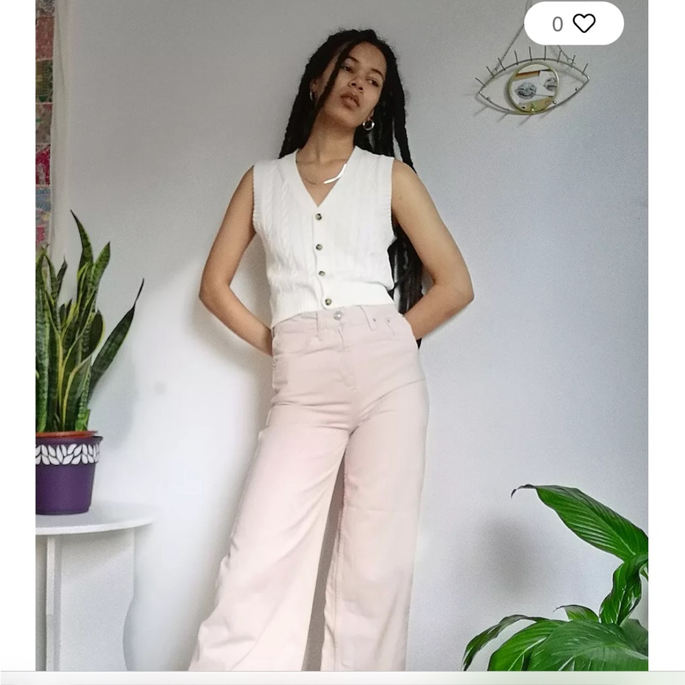 BDG Soft Pink Wide-Leg Puddle Jeans Size 26
